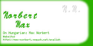 norbert max business card